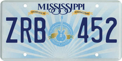 MS license plate ZRB452