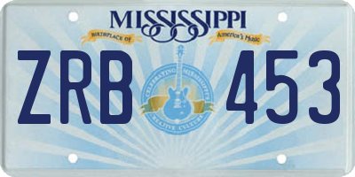 MS license plate ZRB453
