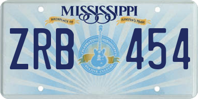 MS license plate ZRB454