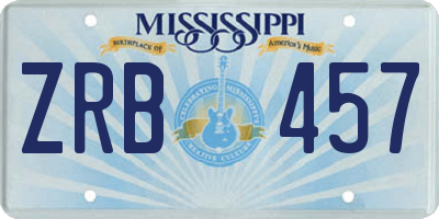 MS license plate ZRB457