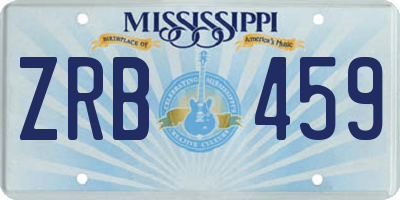MS license plate ZRB459