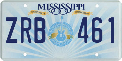 MS license plate ZRB461