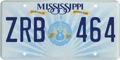 MS license plate ZRB464