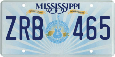MS license plate ZRB465