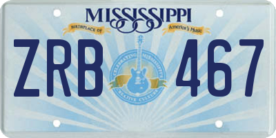 MS license plate ZRB467