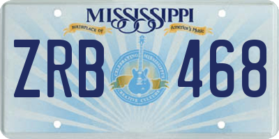 MS license plate ZRB468
