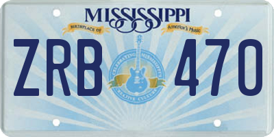 MS license plate ZRB470