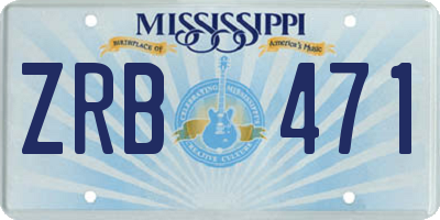 MS license plate ZRB471