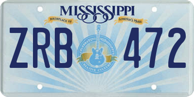 MS license plate ZRB472
