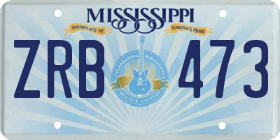 MS license plate ZRB473