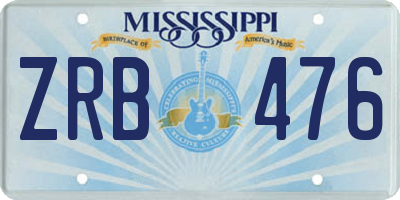 MS license plate ZRB476