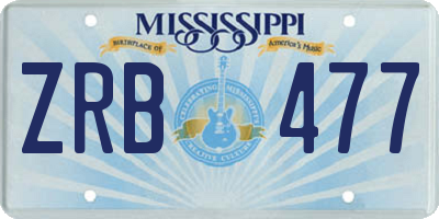 MS license plate ZRB477