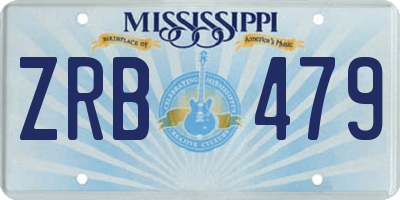 MS license plate ZRB479