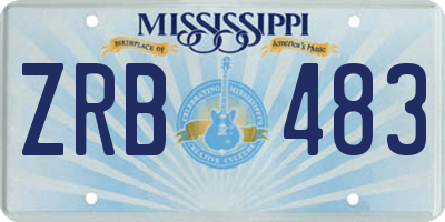MS license plate ZRB483