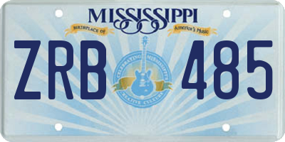 MS license plate ZRB485