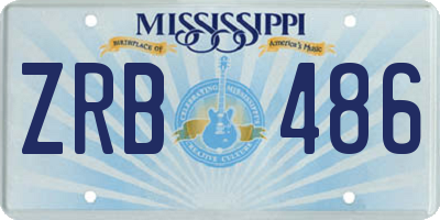MS license plate ZRB486