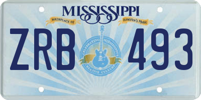 MS license plate ZRB493