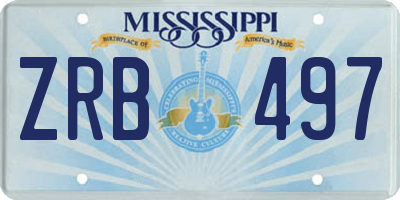 MS license plate ZRB497