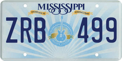 MS license plate ZRB499