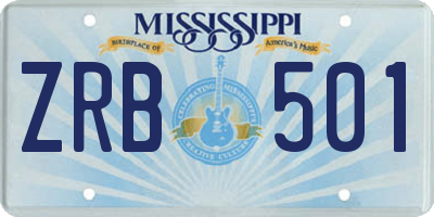 MS license plate ZRB501