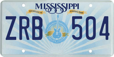 MS license plate ZRB504