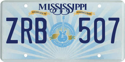 MS license plate ZRB507