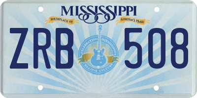 MS license plate ZRB508
