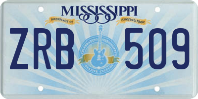 MS license plate ZRB509