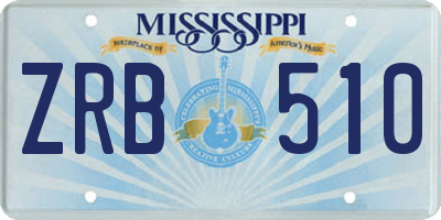 MS license plate ZRB510
