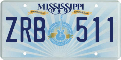 MS license plate ZRB511