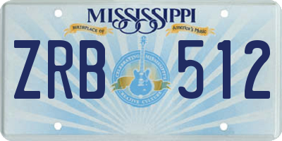 MS license plate ZRB512
