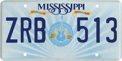 MS license plate ZRB513