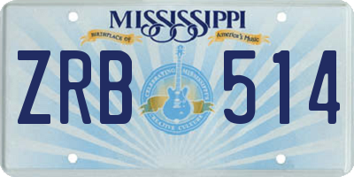 MS license plate ZRB514