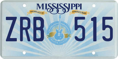 MS license plate ZRB515