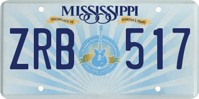 MS license plate ZRB517