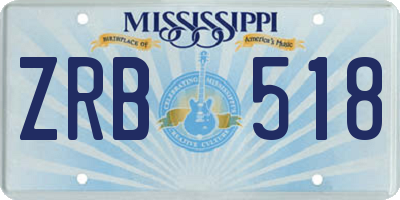 MS license plate ZRB518