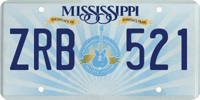 MS license plate ZRB521