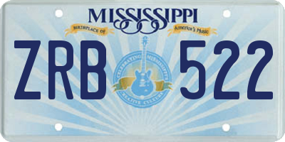 MS license plate ZRB522