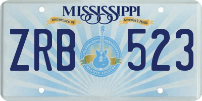 MS license plate ZRB523