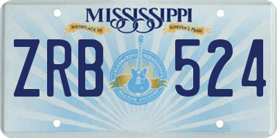 MS license plate ZRB524
