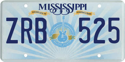 MS license plate ZRB525