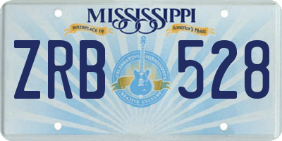 MS license plate ZRB528