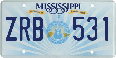 MS license plate ZRB531