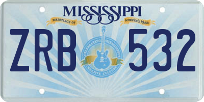 MS license plate ZRB532