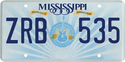 MS license plate ZRB535