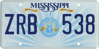MS license plate ZRB538