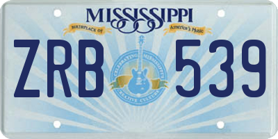 MS license plate ZRB539