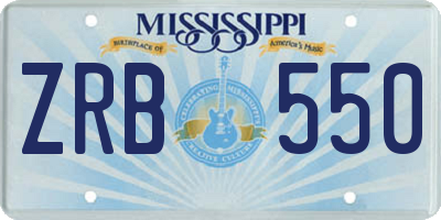MS license plate ZRB550