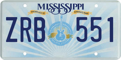 MS license plate ZRB551