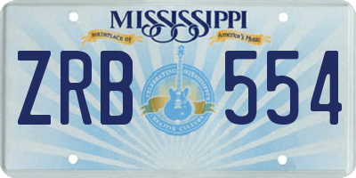 MS license plate ZRB554